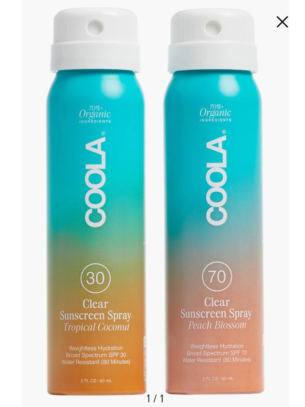 COOLA Turquoise to Coral Clear Sunscreen Spray Duo